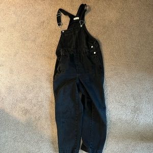 Madewell straight leg black overalls